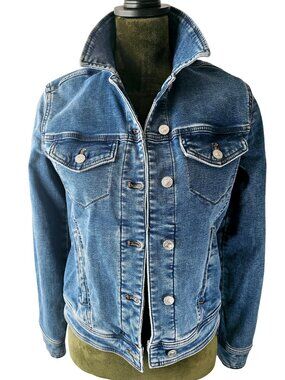 ✨Like New✨ Express Women's Light Wash Denim Trucker Jacket, Blue, Size XS
